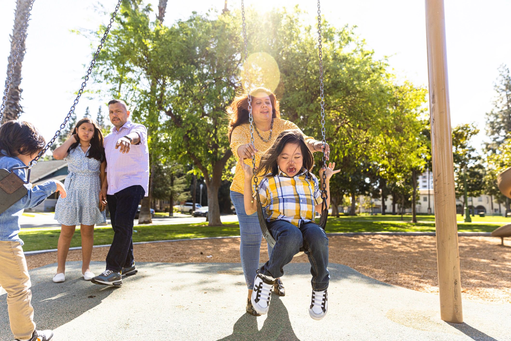 Family spending time together outdoors