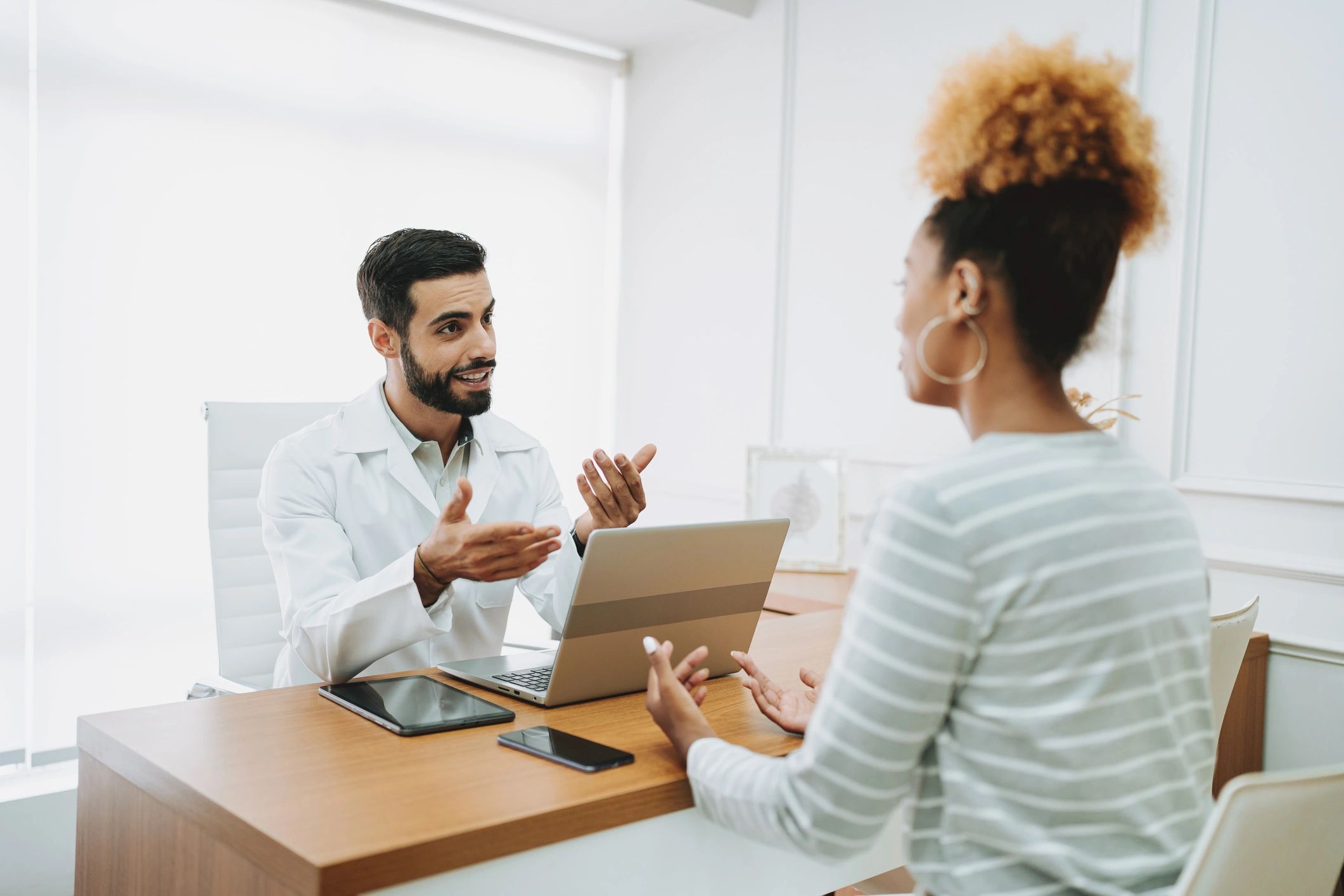One-on-one consultation in an office setting